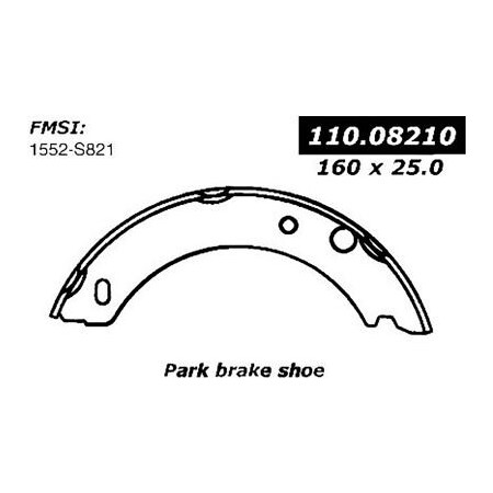 Centric Centric Premium Parking Brake Shoes, Centric Parts 111.08210 111.0821